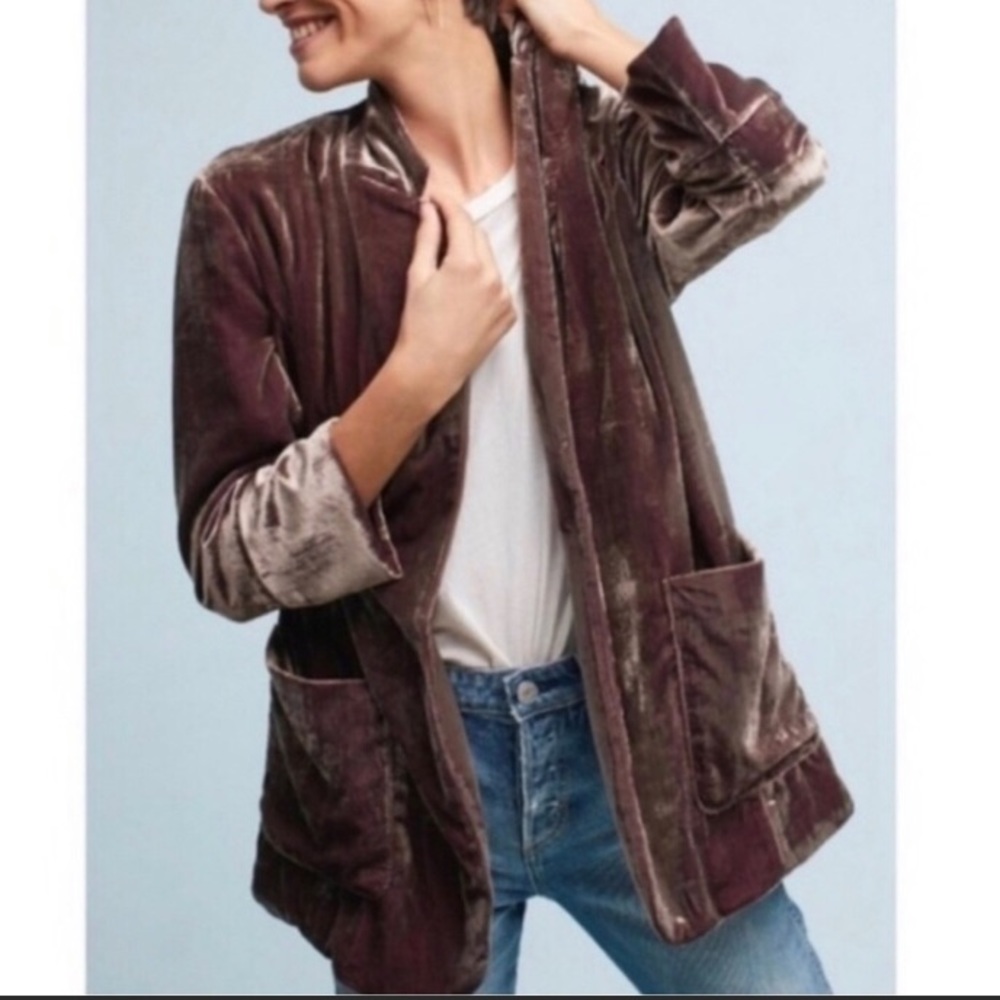 Purple Cartonnier Velvet Blazer